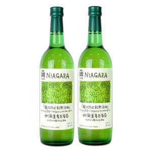 はこだてわいん 酸化防止剤無添加 ナイアガラ 720ml × 2本 白ワイン｜tsutsu-uraura