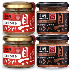 飛騨ハム キッチン飛騨 ご飯にかける飛騨牛ハンバ具ー (プレーン＆てりマヨ）120g × 4個 ハンバーグ