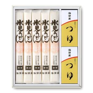 海津屋 氷見うどん セット 細麺 国内産小麦100%使用  1箱 [ 200g × 5本 つゆ5袋 ...
