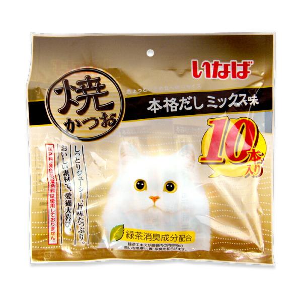 キャットフード 猫 猫餌 チャオ おやつ  いなば 焼かつお 本格だしミックス味 10本 スティック