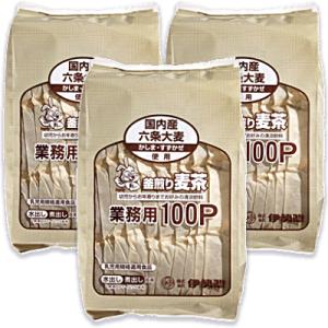 伊勢惣 釜煎り麦茶業務用 ティーパック 10g×100P × 3袋｜tsutsu-uraura