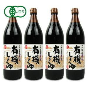 丸島醤油 有機しょうゆ 醤の香（ひしおのかおり）900ml × 4本 有機JAS｜tsutsu-uraura