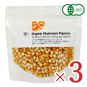 ナチュラルキッチン オーガニック ポップコーン マッシュルームタイプ 250g × 3袋 有機JAS｜tsutsu-uraura