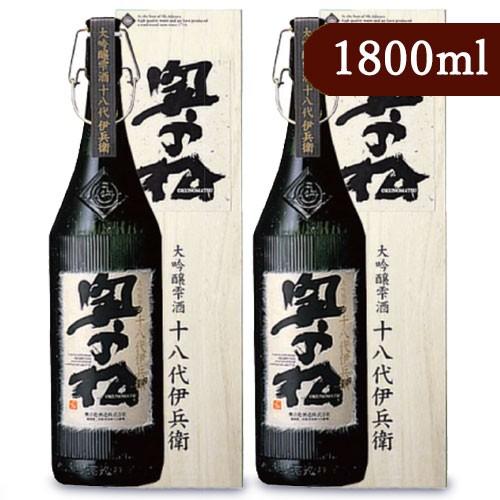 奥の松酒造 大吟醸 雫酒 十八代伊兵衛 1800ml × 2本 化粧箱付き