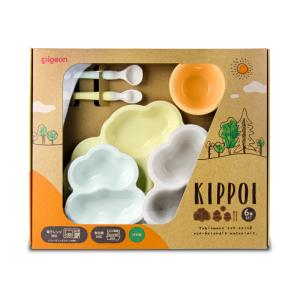 ピジョン キッポイ ベビー食器 セット クリームイエロー&amp;ミントグリーン 5・6ヵ月から Pigeon KIPPOI｜tsutsu-uraura