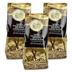 コーヒー オリエントコマース ロイヤルコナコーヒー ヴァニラマカダミアナッツ 8oz（227g） × 3袋｜にっぽん津々浦々