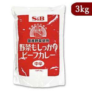 S&B 野菜もしっかりビーフカレー 中辛 3kg  3000g  国産野菜使用 ヱスビー食品