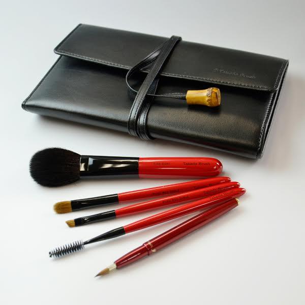 竹田ブラシ 合皮オリジナルケース入り スターターセット ベーシック椿 （5本セット) 竹田ブラシ純正...