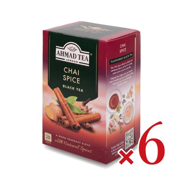 富永貿易 AHMAD アーマッドティー チャイ スパイス ティーバッグ　20P × 6個
