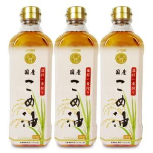 米油 築野食品工業 圧搾一番搾り 国産こめ油 600g × 3本 こめ油