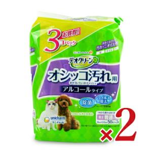 ユニ・チャーム デオクリーン オシッコ汚れおそうじウェットティッシュ [ 50枚×3個 ] × 2袋