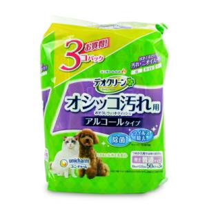 ユニ・チャーム デオクリーン オシッコ汚れおそうじウェットティッシュ 50枚×3個