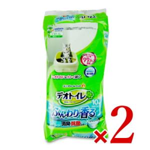 ユニ・チャーム デオトイレ 猫用 シート ふんわり香る消臭・抗菌シート 10枚入 × 2袋｜tsutsu-uraura