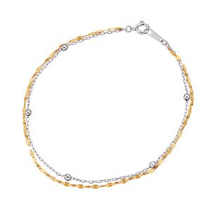 K18 PG 2連アンクレット K18 ゴールド 2連 ブレスレット アンクレット 18K 18金 YG WG
