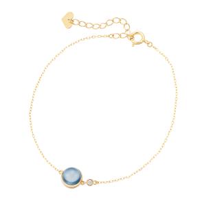 ジュエリーツツミ K10イエローゴールドグリーンアメシストブレスレット