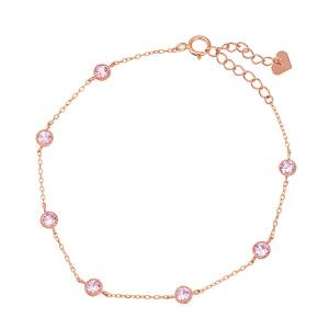 K10ピンクゴールドピンクサファイアブレスレット :RBL475:ジュエリー