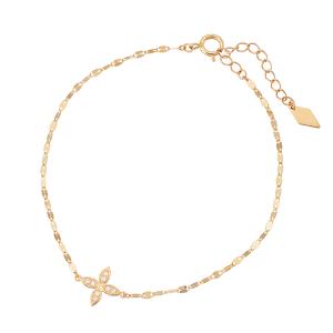 ジュエリーツツミ K10イエローゴールドホワイトトパーズブレスレット