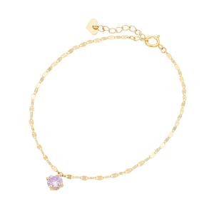 ジュエリーツツミ K10イエローゴールドピンクサファイアブレスレット