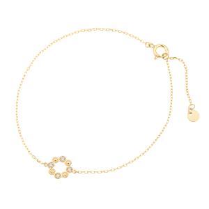 ジュエリーツツミ K10ピンクゴールドホワイトトパーズブレスレット