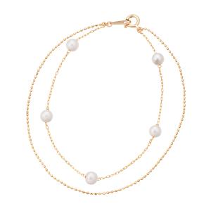 ジュエリーツツミ K10ピンクゴールドホワイトトパーズブレスレット