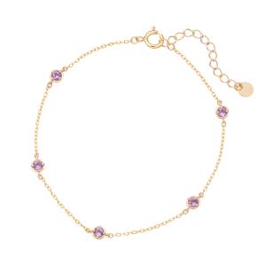 ジュエリーツツミ K10イエローゴールドホワイトトパーズブレスレット