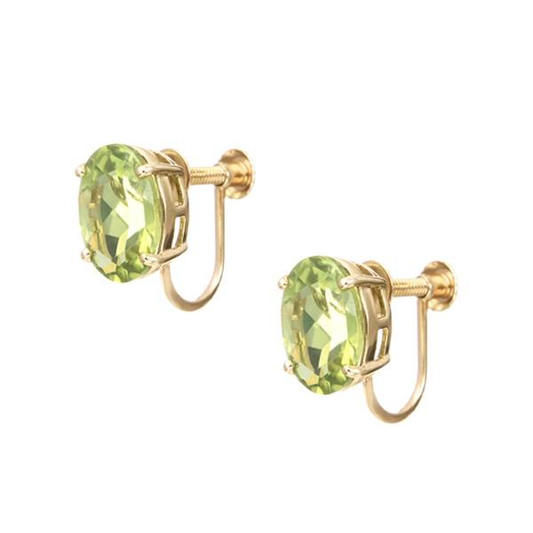 K10イエローゴールドペリドットイヤリング