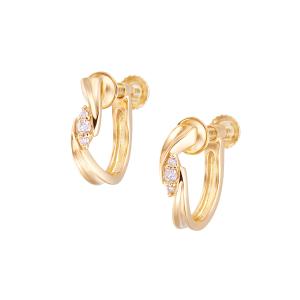 ジュエリーツツミ K18イエローゴールドダイヤモンドイヤリング