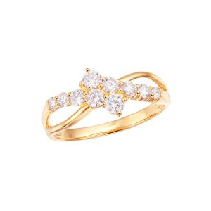 ジュエリーツツミ K18イエローゴールド鑑定書付ダイヤモンドリング