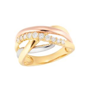 ジュエリーツツミ K18 ダイヤリング12号 ジュエリーツツミ K18イエローゴールド鑑定書付ダイヤモンドリング