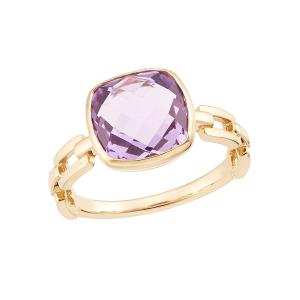 アメジスト ピンキーリング リング K10PG 10k 10金 6mm 大粒 一石