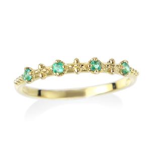 ジュエリーツツミ K10ホワイトゴールドエメラルドリング : ジュエリー