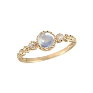 ジュエリーツツミ K10ホワイトゴールドブルームーンストーンリング