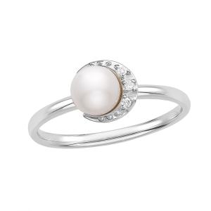 K10ホワイトゴールド淡水パールリング（5.5mm) :RFR370-001:ジュエリー