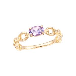 アメジスト ピンキーリング リング K10PG 10k 10金 6mm 大粒 一石