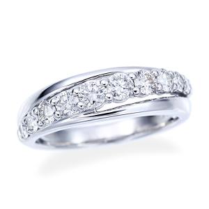 K14WG ダイヤモンド デザインリング 0.32ct 0.43ct ホワイトゴールド