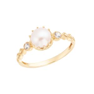 ジュエリーツツミ K10ピンクゴールド淡水パールリング（8.5mm