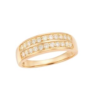 ジュエリーツツミ K18 ダイヤリング12号 0.53ct ダイヤモンドリング 12号 K18イエローゴールド鑑定書付