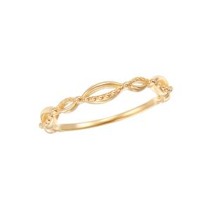 eteK10イエローゴールド ピンキーリング美品 ete（エテ） 美品 K10 ノット ピンキー リング 指輪 イエローゴールド