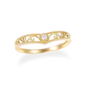 ジュエリーツツミ K10イエローゴールドダイヤモンドリング（ピンキー