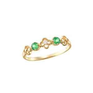 ジュエリーツツミ K10ホワイトゴールドエメラルドリング : ジュエリー