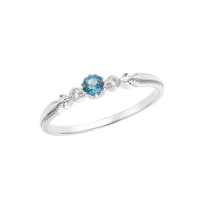 ジュエリーツツミ K10ホワイトゴールドロンドンブルートパーズリング