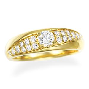 ジュエリーツツミ K18イエローゴールド鑑定書付ダイヤモンドリング