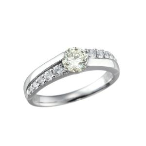 K14WG ダイヤモンド デザインリング 0.32ct 0.43ct ホワイトゴールド