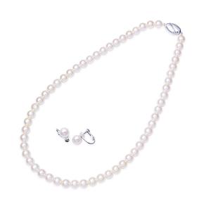 ジュエリーツツミ 鑑別書付花珠アコヤ真珠ネックレス・イヤリング