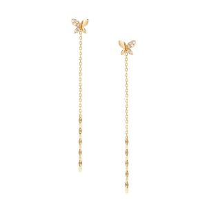 ジュエリーツツミ ピアス イエローゴールド 18k チェーンピアス