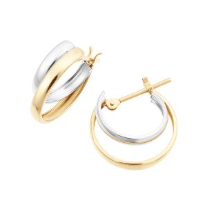 ジュエリーツツミ K10ホワイトゴールドダイヤモンドピアス フープ