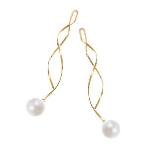 ジュエリーツツミ K10イエローゴールド淡水パールピアス（7.5mm