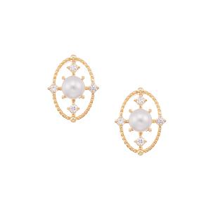 ジュエリーツツミ K18イエローゴールド淡水パールピアス : ジュエリー