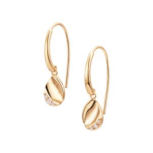 ジュエリーツツミ K18イエローゴールドダイヤモンドピアス チェーン