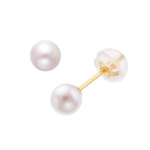 ジュエリーツツミ K18イエローゴールド淡水パールピアス（8mm